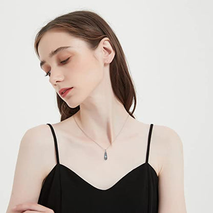 Sterling Silver Flower Tree Life Cremation Urn Necklace for Women - color: Tear *Cherry (Mo/St)