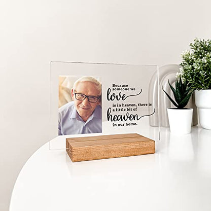 Custom Any Names Words & Picture Personalized Photo Frame Stand Bereavement Gift Sympathy Memorial Decor Sign Funeral in Heart Memory of Loved One Condolence Remembrance Loss Loving Family Friend