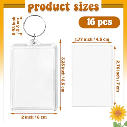 Baaxxango Acrylic Photo Frame Keyring,Clear Picture Keychain as Gift | Picture Insert Blank Keyring,Suit for Artwork,Photocard Holder,DIY Craft