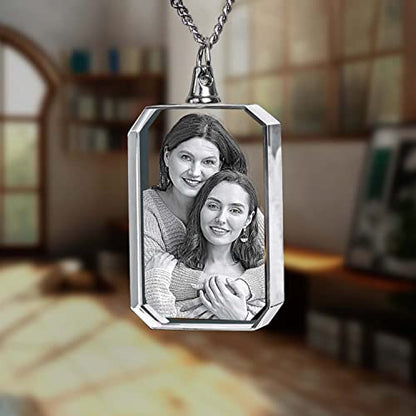 ArtPix Custom Photo Necklace - Personalized Picture Pendant, Birthday Gift - style: Large