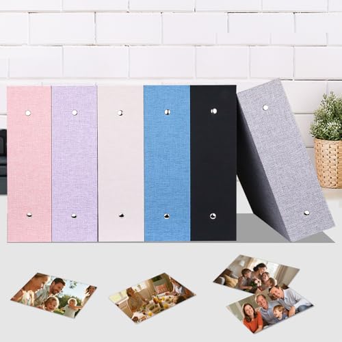 Ruibytree Extra Large Linen Photo Album 4x6 Pictures 1000 Pockets, Grey | Hardcover, Fits Horizontal & Vertical 4x6 Photos, Removable Acid-Free Pages, Front 4x6 Window, for Family, Wedding & Travel - color: Grey