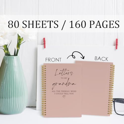 Grandma Memorial Gifts Grief Journal, Letters to My Grandma in Heaven 5.5"x8.3" 164Pages Lined Notebooks College Ruled for Loss of Grandma, In Loving Memory Sympathy Condolences Gifts - color: letters grandson
