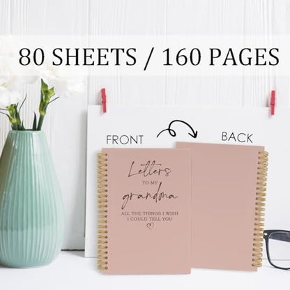 Grandma Memorial Gifts Grief Journal, Letters to My Grandma in Heaven 5.5"x8.3" 164Pages Lined Notebooks College Ruled for Loss of Grandma, In Loving Memory Sympathy Condolences Gifts - color: letters grandson