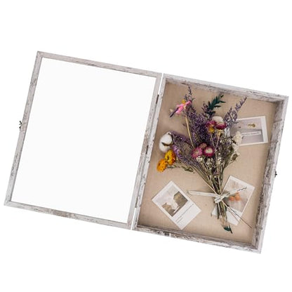 Shadow Boxes Display Cases 16x20 with Removable Shelves, 2.2 Inch White Deep Shadow Box Frame for Keepsake Collectibles, Coins Military Medals Pins Wedding Flowers - color: White, size: 16*20