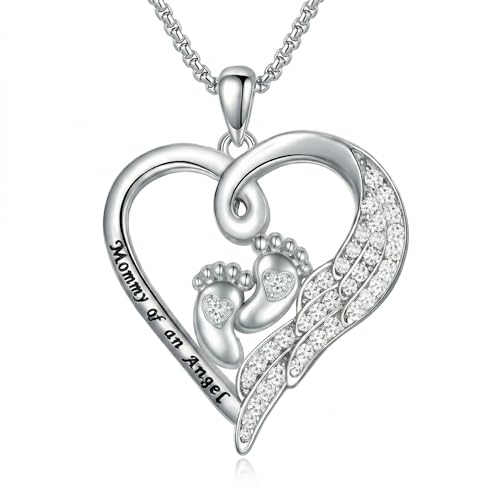 Necklace for Women 18K White Gold Plated Breast Cancer/Stethoscope Cross/Miscarriage Pendant Necklace Jewelry Gifts for Women - style: Miscarriage