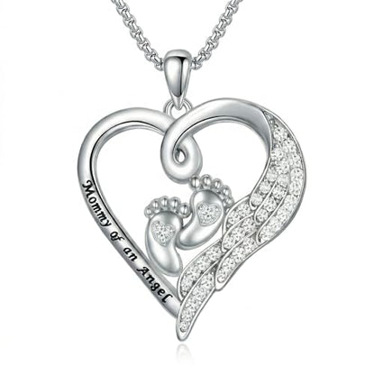 Necklace for Women 18K White Gold Plated Breast Cancer/Stethoscope Cross/Miscarriage Pendant Necklace Jewelry Gifts for Women - style: Miscarriage