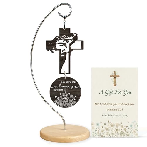 Christian Gifts for Men Women - Jesus Religious Decor - Christmas Ornament | Faith-Based Inspirational Gift for Friends, Mom, Sister, Coworker, Cross, Office Decor, Birthday Gifts, Christian Stuff - color: 05 - Jesus Cross