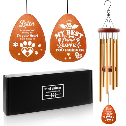 Dog Memorial Gifts for Loss of Dog, 25" Pet Memorial Gifts Wind Chimes | 25" Pet Memorial Gifts for Loss of Dogs Wind Chimes, Bereavement Gift for Cherished, Pet Remembrance Gift in Memory of Dogs - color: Memorial Dog