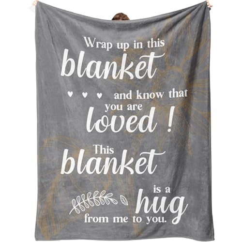 Get Well Soon Gifts, Inspirational Gifts for Her Him, Cancer Care Gifts for Women or Men, Encouragement Healing/After Surgery/Thinking of You Gifts, Hug Blanket 60"x50"(Grey)… - color: Grey