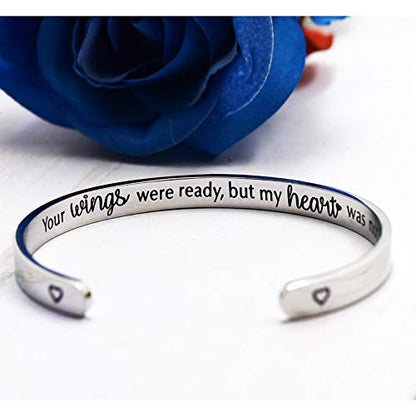 LParkin Memorial Bracelets Your Wings were Ready But My Heart was Not Pet Dog Cat Remembrance Gifts Memorial Gifts for Loss of Mother Commemorative Jewelry