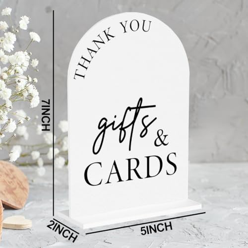 Cards and Gifts Sign for Wedding Gifts and Cards Sign for Wedding Engagement Bridal Shower Party Acrylic sign for Table Desk - color: gifts & cards