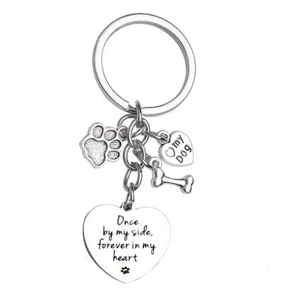 Dog Memorial Gifts for Loss of Dog Keychain Sympathy Gift for Women Men Puppy Remembrance Gift for Dog Lover - style: By My Side Dog