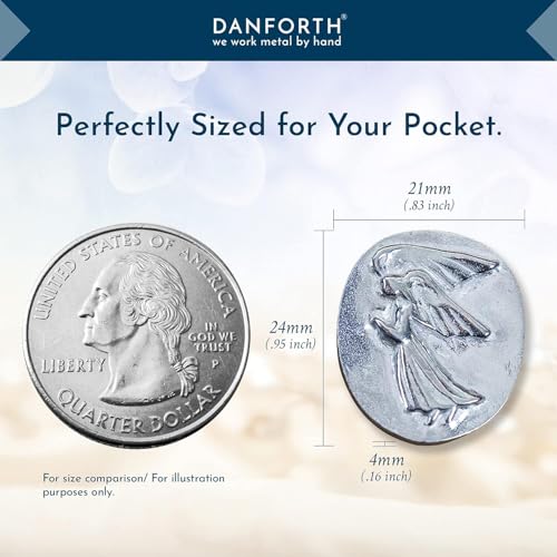 DANFORTH Pocket Angel Token Bag of 10, Lead-Free Pewter Coins, Made in USA | Guardian Angel Pocket Charms, Keepsake Coins for Encouragement, Remembrance & Spiritual Gifts - color: Angel Coins Bag Of 10