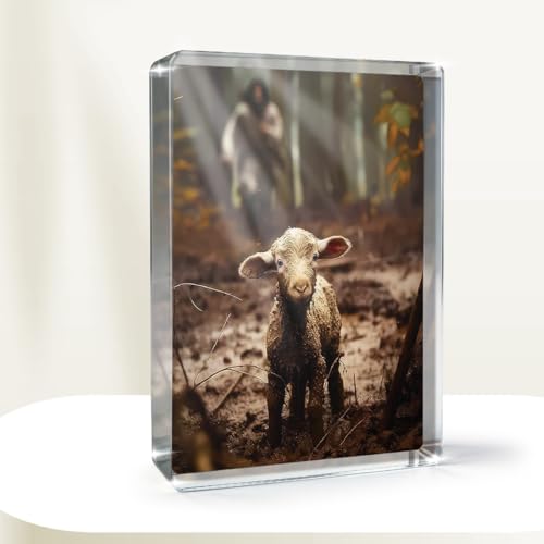 Christian thank you gifts - Jesus and Lamb Figurine Religious Home Acrylic635 Decor for Mom Gifts,Inspirational Christian Gifts for Women,Friends,Mother's,pastor,Baptism,Mother's Day - color: Jesu4, size: 4.1x.3.1