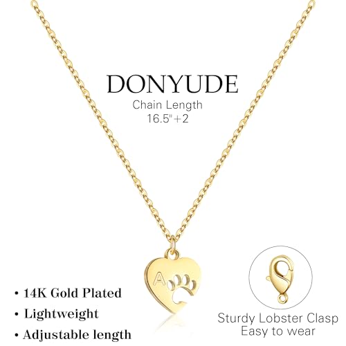 Dog Memorial Gifts for Loss of Dog Paw Print Neckalce for Women with Initial Dogs Mom Gifts Necklace for Women Dainty 14k Gold Plated Heart Necklace Pet Memorial Dogs Lover Birthday Gift for Pet Lovers - style: E