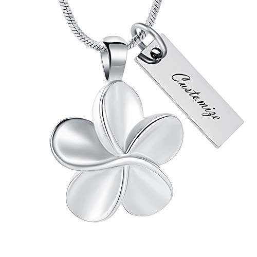 Flower Cremation Ashes Jewelry Cremation Necklace Memorial Locket for Ashes Keepsake Urn Pendants for Women/Men - color: Customize
