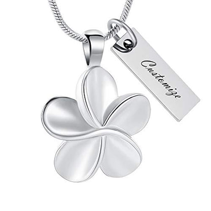 Flower Cremation Ashes Jewelry Cremation Necklace Memorial Locket for Ashes Keepsake Urn Pendants for Women/Men - color: Customize