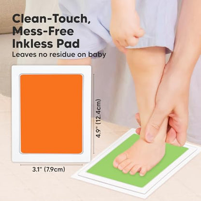 4pk Inkless Baby Hand and Footprint Kit, Mess Free Ink Pads (Candy, L) - color: Candy, size: 4-Pack, Large 3.1” x 4.9”