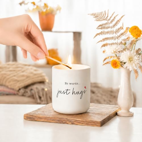 Sympathy Gifts for Loss of Loved One - No Words Just Hugs Candle | Lavender Scented Candle, Memorial Gifts, Bereavement, Grief, Thinking of You, Get Well, Condolence Candle for Women, Soy Wax