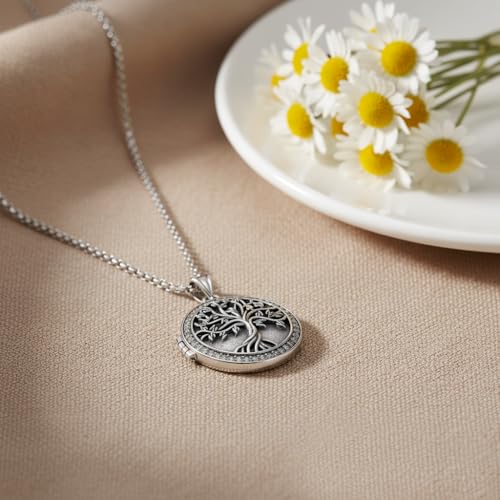 925 Sterling Silver Pictures Locket Necklace for Women Men - color: Black plated 4