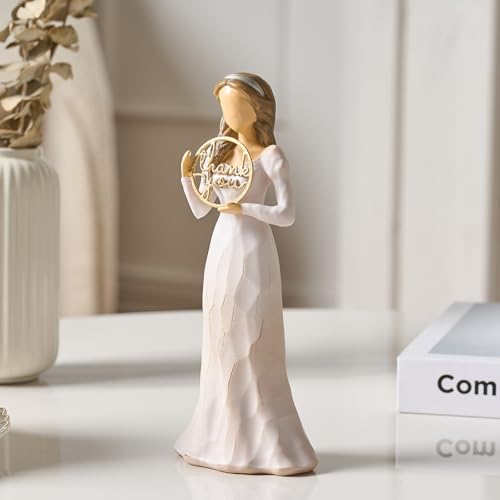 NAN ZAI NAN FANG Thank You Gifts for Women Friends Coworkers | Love You Mom Volunteer Pastor Teacher Appreciation Gifts 6.7" Resin Sculpted Hand-Painted Figurines Home Decor - style: Thank You