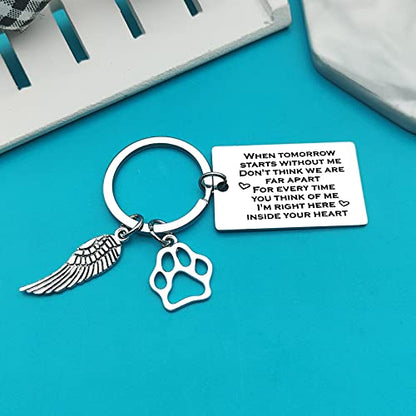 Xiahuyu Pet Memorial Gifts Keychain Pet Loss Gifts Loss of Dog or Cat Memorial Gift Remembrance Gift In Memory of Dog Cat Sympathy Keychain for Loss of Pet