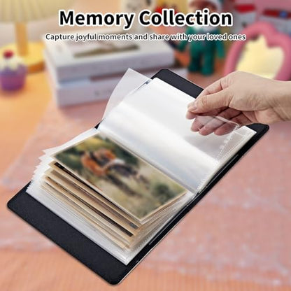 Photo Album 4x6 120 Pockets Photos with Elastic Band, PU Leather Photo Books Small Mini Capacity Picture Album for Family Wedding Travel Anniversary Baby Vacation Pictures, Camouflage Tree - color: Camouflage Tree