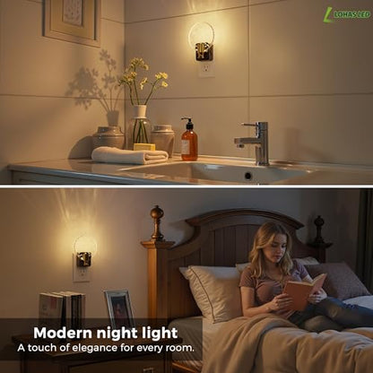 L LOHAS LED Night Lights Plug into Wall, Dusk to Dawn Sensor - color: Rotating Bubble-3000K, size: 1 Pack