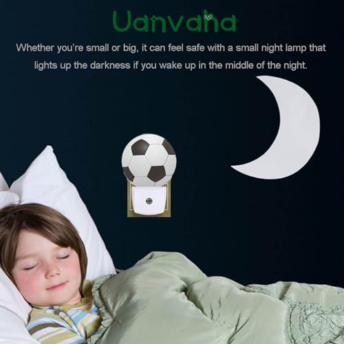 American Football Night Light Popular Sports Play Soccer Ball LED Dusk to Dawn Plug-in Nightlight Auto Sensor for Bedroom Bathroom Hallway Living Room - color: Football Soccer Ball