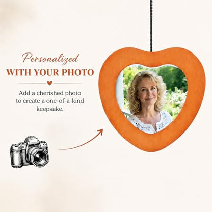 32 Inch Personalized Memorial Wind Chimes with Photo Frame | Double-Sided Poem & Design; Custom Photo Frame; Handwritten Memorial Card; Deep Tone; Indoor/Outdoor Keepsake