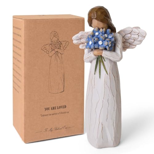 Forget Me Not Guardian Angel Figurines, Sympathy Gifts for Loss Loved One | Miscarriage Gifts for Mothers, Bereavement Memorial Gifts, Sculpted Hand-Painted Statue for Home Decor Ornament - style: Forget Me Not