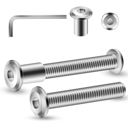 1/4-20 x 1-1/2" 20Pcs Flat Head Hex Socket Cap Screws Bolts Barrel Nuts Kit, 304 Stainless Steel 18-8, Full Thread by SG TZH (with Hex Spanner) - color: Silver, size: 1/4-20 x 1-1/2"