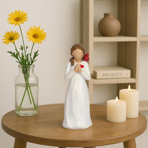 Cardinal Gifts for Women Red Cardinal Decor Girl Figurine Sympathy Gifts for Loss of Loved One Grief Gifts for Women Memorial Gift Resin Home Decor Sculpted Hand-Painted Angel Figurine Gift - style: Style 2