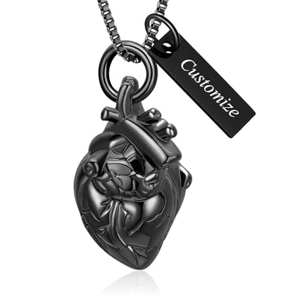 XSMZB Heart Cremation Jewelry Ashes Pendant for Human Pet Funeral Urn Necklace for Ashes Women Men Memorial Urn Jewelry - color: Customize