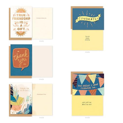American Greetings 10-Count All Occasions Card Bundle with Envelopes- Birthday, Congrats, Support, Friendship, Thank You, and Sympathy
