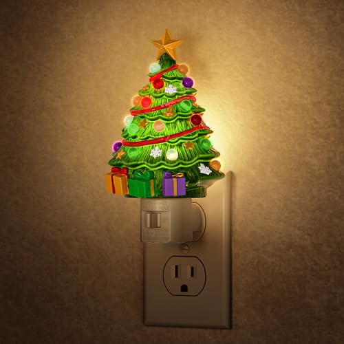 Briignite Christmas Tree Night Light, 3000K Night Lights Plug into Wall | Christmas Gift Cute Night Light for kids, Plug in Nightlight with 360° Rotatable for Christmas Decorations Party - color: Warm-Christmas tree, size: 1 Pack
