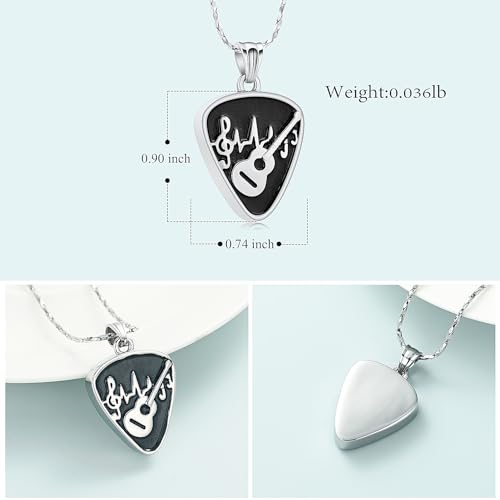 Imrsanl Guitar Pick Cremation Urn Necklace for Ashes - color: Pick Customize