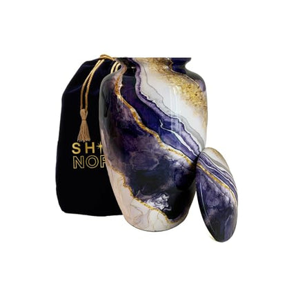 Dream River Cremation Urn for Human Ashes – Full Adult Size Funeral Urn (200 Cubic Inches) with Secure Threaded Lid – Elegant Memorial Urn Home Display - size: Large