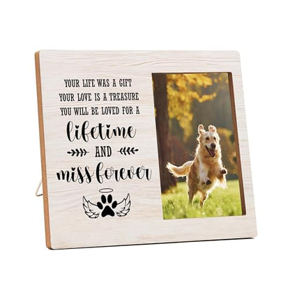 Dog Memorial Picture Frame - In Loving Memory Wood Photo Frame, Sympathy & Bereavement Gifts for Loss of Dog - Pet Remembrance Frame - style: Dog Memorial 7