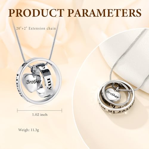 Cremation Jewelry Urn Necklace for Human Ashes for Women Men Eternal Loved Circle Memorial Ashes Keepsake Pendant - color: Customize