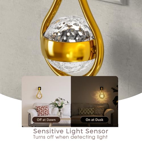 Briignite LED Night Lights Plug into Wall, 330° Rotating Night Light - color: Gold Drop