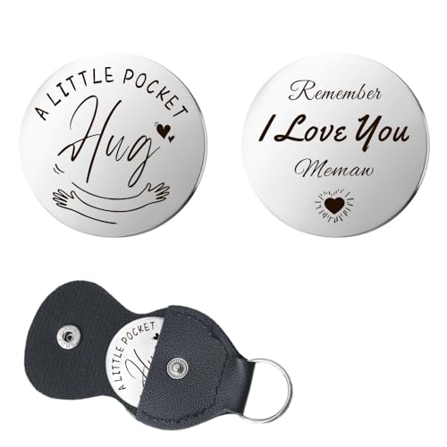 YALLNASL Grandma Aunt Mom Mothers Day Gift for Women Wife Grandpa Uncle Dad Fathers Day Presents for Men Husband Pocket Token - color: Love U Memaw