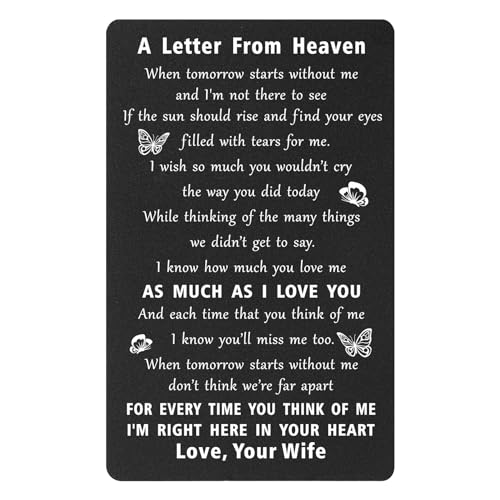 ENGZHI Loss of Wife Sympathy Gifts for Men - A Letter from Heaven Card - style: Memorial Wife