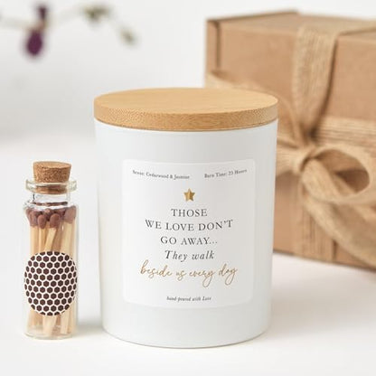 Memorial Candle Gift Box | Sympathy Remembrance Present | Personalized Bereavement Gift | in Memory Soy Wax Candle-White/Unscented - color: White