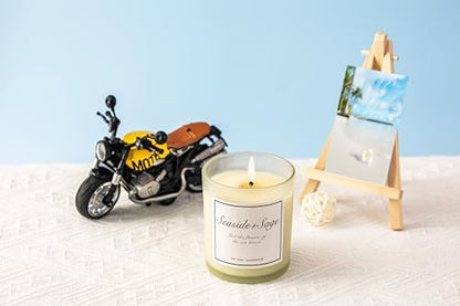 Seaside & Sage Candle, Summer Sea Breeze Scented Candle, Aromatherapy Gifts for Women, Feel The Flavour of Sea Breeze, Natural Soy Wax & Natural Essential Oils - color: Seaside & Sage