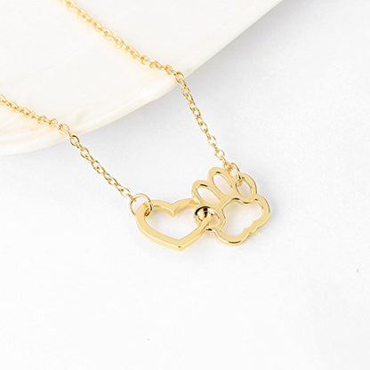 Sisadodo Paw Print Necklace for Women Girls Dog Cat Pet Footprints Choker Necklace Jewelry for Birthday Christmas Gifts Gold - size: Gold
