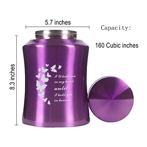 Urn for Human Ashes Adult,Cremation Urns for Ashes Male Female,Medium urn for Human Ashes for Dad Mom,Funeral urn Burial urn (160 Cubic inches, Butterfly)