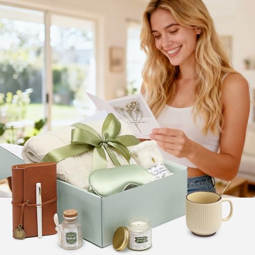 Mothers Day Get Well Gifts for Women Self Care Gift Basket - Birthday Gifts for Women Spa Care Package - Sympathy Inspirational Easter Gift Baskets for Her Mom Friend Wife (Beige) - color: Beige