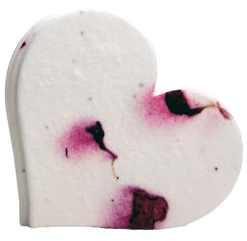 Of The Earth Handmade Paper - Wildflower Seed Paper Large Hearts - Recycled Flower Petals - Bulk Set of 100 (19s Stock) - color: 19s Stock