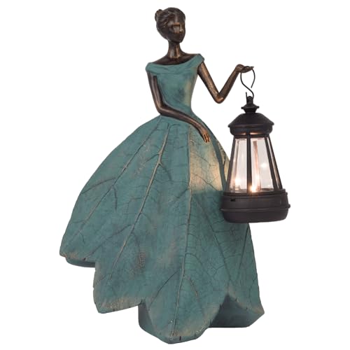 Guichifun Fairy Statues Garden Decor with Solar Lights Gifts for Women | Resin Garden Statues, Outdoor Decor, Patio Yard Lawn Decor, Housewarming Gardening Gifts for Mom, 7.4 x 5.3 x 12 Inch - color: Green-solar Lights, size: Large